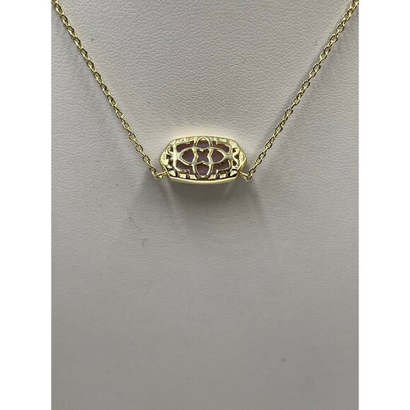 Kendra Scott Designer Elisa Gold Plate February Amethyst Short Pendant Necklace - Picture 6 of 10